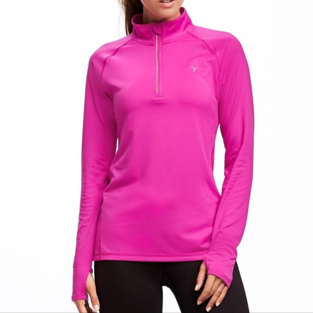 Old Navy Bright Magenta Half-Zip Athletic Pullover